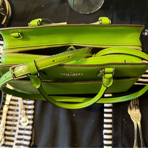 kate spade ♠️- $429 Madison Saffiano Leather Medium Satchel in Turtle Green, NWT - Picture 11 of 16